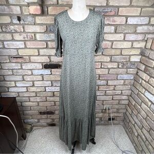 DOWNEAST sage green floral print maxi dress